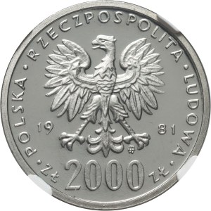 Polská lidová republika, 2000 zlato 1981, Wladyslaw I Herman, SAMPLE, nikl