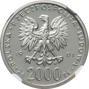 People's Republic of Poland, 2000 gold 1981, Vladislav I Herman, SAMPLE, nickel