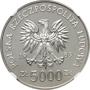 People's Republic of Poland, 5000 gold 1989, Westerplatte, SAMPLE, nickel