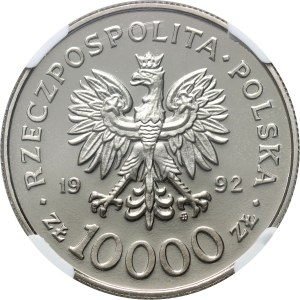 III RP, 10000 zlatých 1992, Wladyslaw III Varnañczyk, SAMPLE, nikel