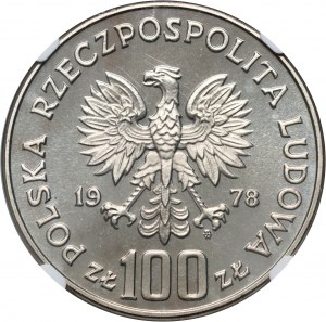 People's Republic of Poland, 100 gold 1978, Janusz Korczak, SAMPLE, nickel