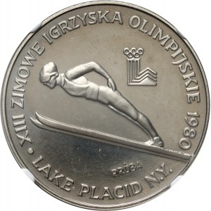 Polská lidová republika, 200 zlatých 1980, olympijské hry v Lake Placid, SAMPLE, nikl, bez pochodně