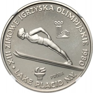 PRL, 200 złotych 1980, Igrzyska Olimpijskie w Lake Placid, PRÓBA, nikiel, ze zniczem