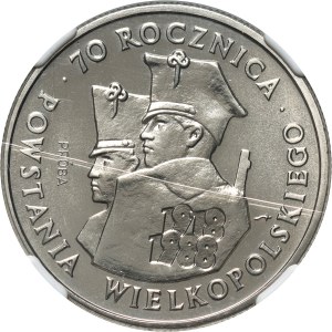 PRL, 100 zlotys 1988, 70e anniversaire du soulèvement de la Grande Pologne, PRÓBA, nickel