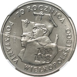 People's Republic of Poland, 100 zloty 1988, 70th anniversary of the Greater Poland Uprising, PRÓBA, nickel