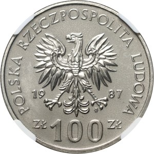 PRL, 100 Zloty 1987, Kasimir III. der Große, PRÓBA, Nickel