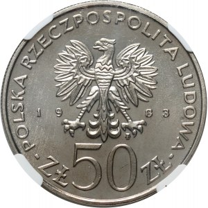 République populaire de Pologne, 50 zlotys 1983, Grand Théâtre, PRÓBA, nickel