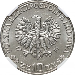 PRL, 10 zloty 1971, FAO, PRÓBA, nickel