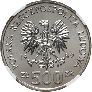 PRL, 500 złotych 1989, Władysław II Jagiełło, PRÓBA, nikiel