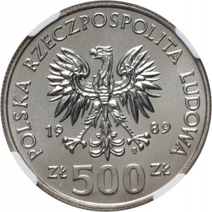 People's Republic of Poland, 500 gold 1989, Wladyslaw II Jagiello, PRÓBA, nickel