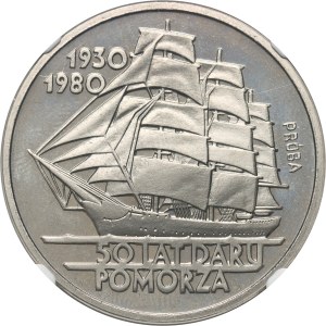 People's Republic of Poland, 100 gold 1980, 50 years of the Dar Pomorza, SAMPLE, nickel
