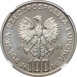 People's Republic of Poland, 100 gold 1980, 50 years of the Dar Pomorza, SAMPLE, nickel