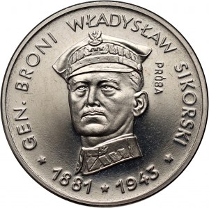 PRL, 100 zl. 1981, Władysław Sikorski, PRÓBA, nikl