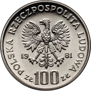 PRL, 100 zloty 1981, Wladyslaw Sikorski, PRÓBA, nickel