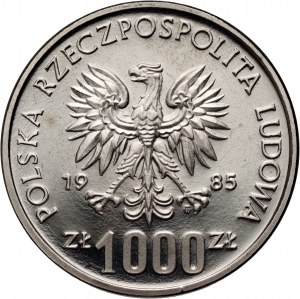 People's Republic of Poland, 1,000 gold 1985, Memorial Hospital of the Polish Mother's Health Center, SAMPLE, nickel