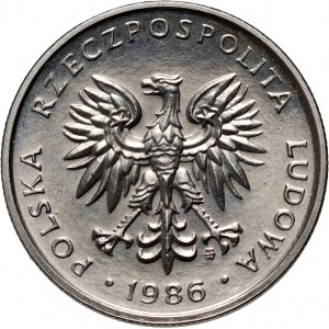 PRL, 50 groszy 1986, PRÓBA, nikiel
