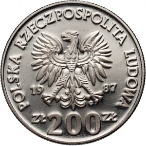 Volksrepublik Polen, 200 Gold 1987, Fußball-Europameisterschaft 1988, MUSTER, Nickel