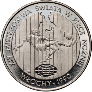 PRL, 20000 złotych 1989, XIV Mistrzostwa Świata w Piłce Nożnej - Włochy 1990, PRÓBA, nikiel