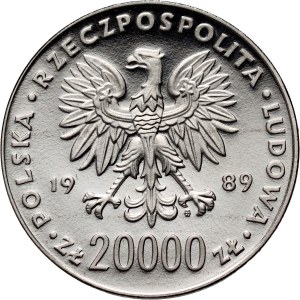 Poľská ľudová republika, 20000 zlatých 1989, XIV. majstrovstvá sveta vo futbale - Taliansko 1990, SAMPLE, nikel