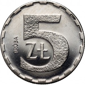 PRL, 5 złotych 1989, PRÓBA, nikiel