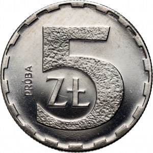 PRL, 5 złotych 1989, PRÓBA, nikiel