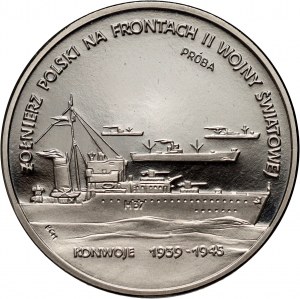 III RP, 200000 złotych 1992, Żołnierz Polski na frontach II Wojny Światowej - Konwoje 1939-1945, PRÓBA, nikiel