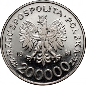 III RP, 200000 złotych 1991, 200. rocznica Konstytucji 3 Maja, PRÓBA, nikiel