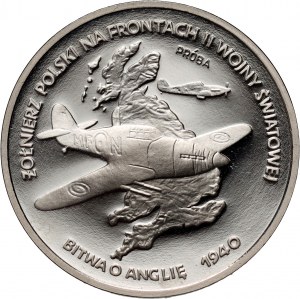 III RP, 100000 gold 1991, Polish Soldier on the fronts of World War II - Battle of Britain 1940, SAMPLE, nickel