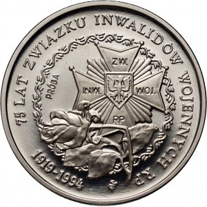 Third Republic, 200,000 gold 1994, 75 Years of the War Invalids Association of Poland, SAMPLE, nickel