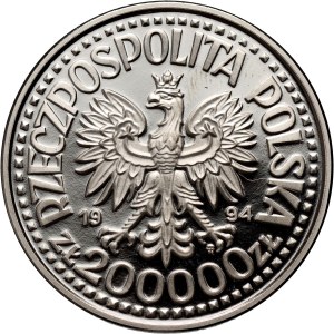 III RP, 200000 zl 1994, 75 ans de l'Association des anciens combattants de la République de Pologne, ÉCHANTILLON, nickel