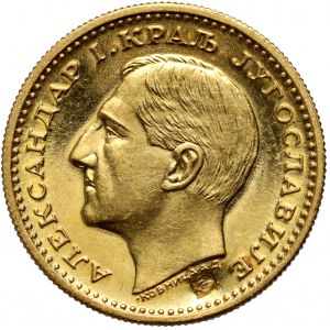 Jugoslavia, Alessandro I, ducato 1932, contromarca - pannocchia di mais