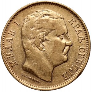 Serbie, Milan I, 10 dinars 1882 V, Vienne