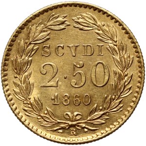 Vatikán, Pius IX, 2 1/2 scudo 1860 R, Řím