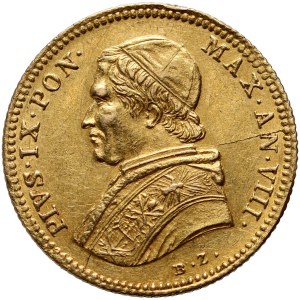 Vatikan, Pius IX, scudo 1853-VIII R, Rom