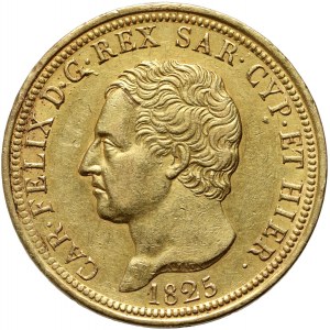 Itálie, Sardinie, Charles Felix, 80 lir 1825, Turín