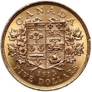 Kanada, George V, 5 USD 1913