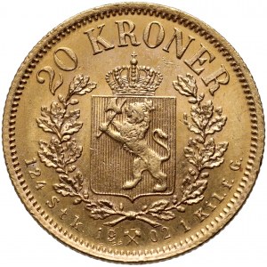 Nórsko, Oscar II, 20 korún 1902