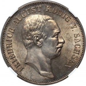 Allemagne, Saxe, Frédéric Auguste III, 5 marks 1907 E, Muldenhütten