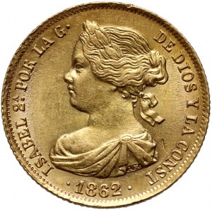 Hiszpania, Izabela II, 100 reali 1862, Madryt