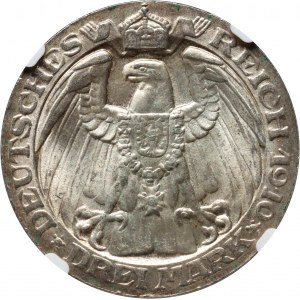 Germania, Prussia, Guglielmo II, 3 marchi 1910 A, Berlino, Università di Berlino