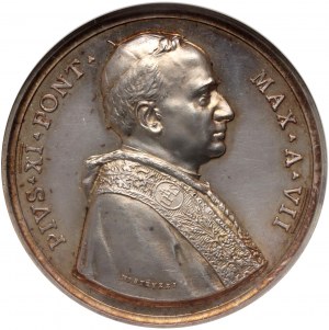 Vatican, Pie XI, médaille d'argent de la septième année de son pontificat (1928), Université russe, Mistruzzi