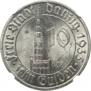 Freie Stadt Danzig, 10 guldenů 1935, Berlín, radnice v Gdaňsku