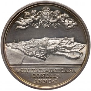 Cité du Vatican, Pie XI, médaille d'argent de la neuvième année de son pontificat (1930), anniversaire de la Constitution, Mistruzzi