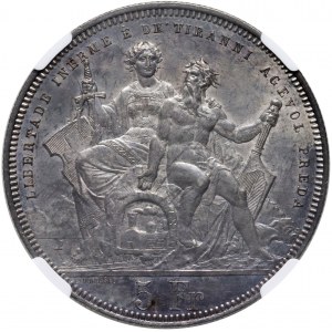 Svizzera, 5 franchi (tallero da tiro) 1883, Lugano