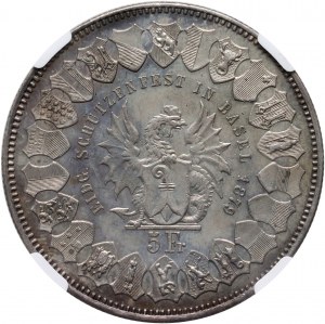 Suisse, 5 francs (thaler de tir) 1879, Bâle