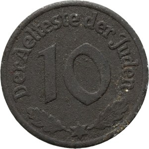 Ghetto de Lodz, 10 fenig 1942 type I, magnésium, certificat