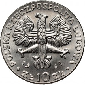 PRL, 10 zloty 1965, VII Wieków Warszawy - Warszawska Nike, PRÓBA, nichel