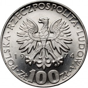PRL, 100 zloty 1974, Maria Skłodowska-Curie, PRÓBA, nichel