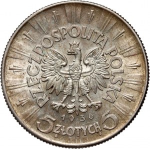 II RP, 5 zloty 1936, Varsavia, Józef Piłsudski