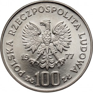 PRL, 100 zloty 1977, Władysław Reymont, PRÓBA, nichel